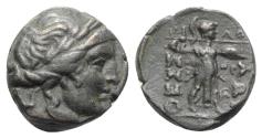 Ancient Coins - Thessaly, Thessalian League, c. 196-27 BC. Æ 19mm R/ Athena Itonia