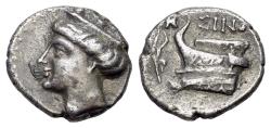 Ancient Coins - PAPHLAGONIA, Sinope (late 4th-3rd century BC). AR Hemidrachm. R/ PROW
