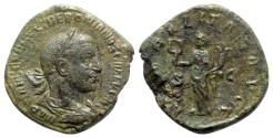 Ancient Coins - Trebonianus Gallus (251-253). Æ Sestertius - R/ Liberalitas