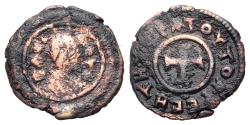 Ancient Coins - AXUM. temp. Ezanas (mid. 340s-circa 380). Æ Lepton. Anonymous 'BACIΛEYC' issue. R/ Cross pattée
