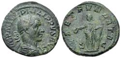 Ancient Coins - Philip I (AD 244-249) Æ Sestertius. Struck 247-249 AD. R/ LAETITIA