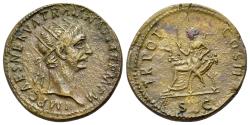 Ancient Coins - Trajan (AD 98-117). Æ Dupondius. Rome, 98-9. R/ Abundantia