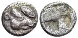 Ancient Coins - Lesbos, Unattributed early mint, c. 500-450 BC. BI Obol. Boar's head, eye above