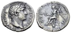 Ancient Coins - Hadrian (AD 117-138). AR Denarius. Rome, AD 125-128. R/ VICTORY