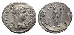 Ancient Coins - Geta (Caesar, 198-209). AR Denarius. Rome, 205-8. R/ Minerva