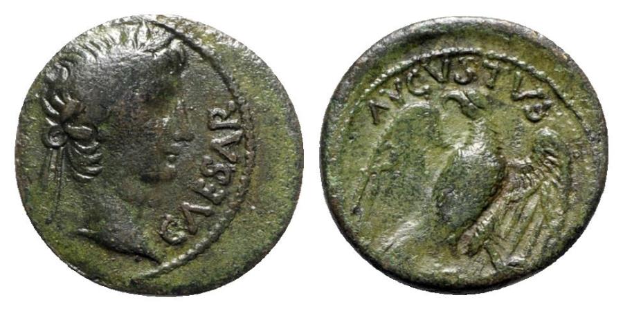 Augustus (27 BC-AD 14). Æ Quadrans - Gaul - R/ Eagle | Roman Imperial Coins