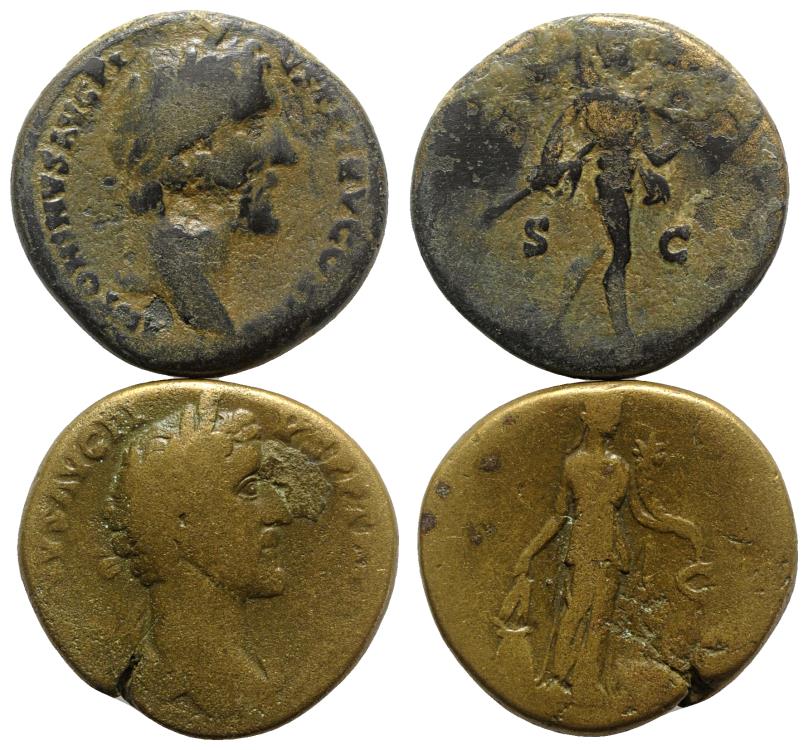 Antoninus Pius 138 161 Couple Ae Sestertii R Mars And Annona