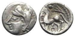 Ancient Coins - Central Gaul, Bituriges Cubi, c. 1st century BC. AR Quinarius R/ Horse prancing; sword above