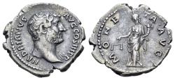 Ancient Coins - Hadrian (AD 117-138). AR Denarius. Rome mint.  R/ MONETA