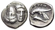 Ancient Coins - MOESIA, Istros (Circa 340/30-313 BC). AR Drachm. R/ Sea-eagle, grasping dolphin