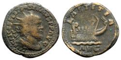 Ancient Coins - Postumus (260-269). Æ Double Sestertius. Treveri, AD 261.  R/ GALLEY
