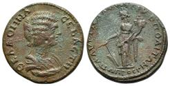 Ancient Coins - Julia Domna (Augusta, 193-217). Moesia Inferior, Nicopolis ad Istrum. Æ - R/ Tyche - VERY RARE with the title of "Thea"