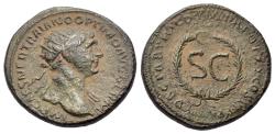 Ancient Coins - Trajan (AD 98-117). Æ Semis. Rome mint, for circulation in Syria. Struck AD 116. R/ Large S•C