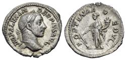 Ancient Coins - Severus Alexander (AD 222-235). AR Denarius. Rome. R/ FORTUNA