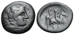 Ancient Coins - Kings of Macedon, Antigonos II Gonatas (277/6-239 BC). Æ 19.5mm. Uncertain Macedonian mint.  R/ Horseman riding