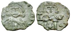 Ancient Coins - Leo III and Constantine V (717-741). Æ 40 Nummi - Syracuse