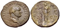 Ancient Coins - Vespasian (AD 69-79). Æ Sestertius. Rome, AD 71. R/ PAX