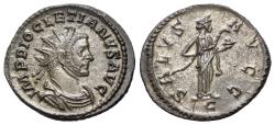 Ancient Coins - Diocletian (AD 284-305). BI Antoninianus, Lugdunum (Lyon), 291. R/ SALUS Ex Carbitt & Hunter