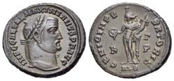 Ancient Coins - Galerius (AD 305-311) Æ Follis - Nummus. Alexandria mint. Struck 308-310 AD. R/ GENIUS