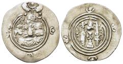 Ancient Coins - Sasanian Kings of Persia. Khusru II (591-628). AR Drachm. Darabgird/Fars mint.