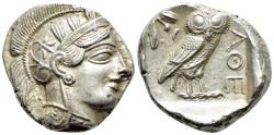 Ancient Coins - ATTICA, Athens. Circa 454-404 BC. AR Tetradrachm R/ OWL EXTREMELY FINE