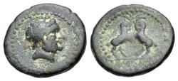 Ancient Coins - Pisidia, Sagalassos, c. 1st century BC. Æ 21mm. R/ Two rampant goats