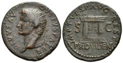 Ancient Coins - Octavian as Augustus (27 BC – 14 AD) Æ As, restitution issue under Titus Rome circa 80-81. R/ ALTAR