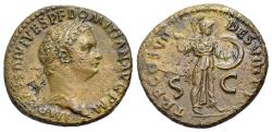 Ancient Coins - Domitian (AD 81-96) Æ As. Rome, circa AD 81. R/ MINERVA