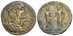 Ancient Coins - PHRYGIA. Hierapolis. Valerian I (253-260). Æ 31mm R/ Sarapis of Hierapolis and winged Nemesis of Smyrna