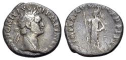 Ancient Coins - Domitian (AD 81-96). AR Denarius. Rome mint. R/ MINERVA