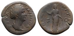 Ancient Coins - Diva Faustina Senior (died AD 140/1). Æ Sestertius - R/ Aeternitas