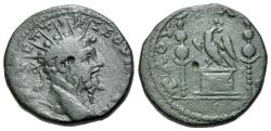Ancient Coins - Galatia, Tavium. Septimius Severus (193-211). Æ Diassarion. Radiate head of Septimius Severus to r. R/ Eagle on altar.
