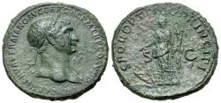 Ancient Coins - Trajan (AD 98-117) Æ Sestertius. Rome circa 108-110. R/ FORTUNA