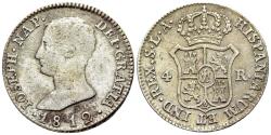 World Coins - Spain, Joseph Napoleon (1808-1814). AR 4 Reales 1812 LA, Seville
