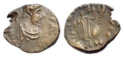 Ancient Coins - Vandals, under Gaiseric or Huneric, c. 5th- 6th century. Æ 11mm. R/ Victory