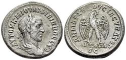Ancient Coins - Philip I (244-249). Seleucis and Pieria, Antioch. AR Tetradrachm. AD 247. R/ EAGLE