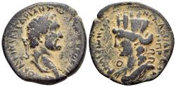 Ancient Coins - Antoninus Pius (AD 138-161). Seleucis and Pieria, Laodicea ad Mare. Æ 26mm. R/ Turreted and draped bust of Tyche