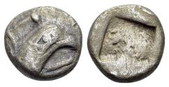 Ancient Coins - Ionia, Teos, c. 540-478 BC. AR Tetartemorion. Griffin head