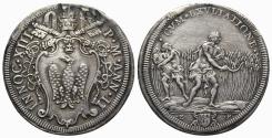 World Coins - Italy, Papal States, Roma. Innocenzo XIII (1721-1724). AR Mezza Piastra. ANN 2 (1723/4). RARE