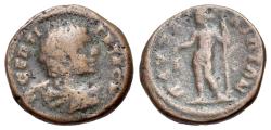 Ancient Coins - Thrace, Pautalia. Geta (As Caesar, AD 198-209). Æ Hemiassarion. R/ DIONYSOS