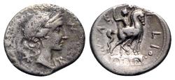 Ancient Coins - Man. Aemilius Lepidus, Rome, 114-113 BC. AR Denarius