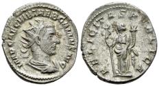 Ancient Coins - Trebonianus Gallus (AD 251-253). AR Antoninianus. Rome, 251-2. R/ FELICITAS