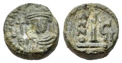 Ancient Coins - Maurice Tiberius (582-602). AE Decanummium. Catania mint.