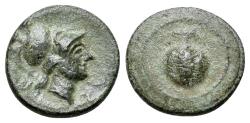 Ancient Coins - Pamphylia, Side, 1st century BC. Æ 12mm R/ Pomegranate
