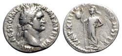 Ancient Coins - Domitian (81-96). AR Denarius - R/ Minerva