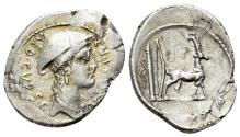 Ancient Coins - ROMAN REPUBLICAN Cn. Plancius, Rome, 55 BC. AR Denarius Head OF Diana Planciana R/ Cretan GOAT
