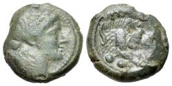 Ancient Coins - ITALY. Northern Lucania, Paestum, c. 218-201 BC. Æ Sextans R/ Forepart of boar