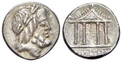Ancient Coins - ROME REPUBLIC M. Volteius M.f., Rome, 78 BC. AR Denarius. R/ Temple of Jupiter Capitolinus EXTREMELY FINE
