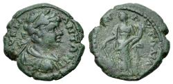 Ancient Coins - Thrace. Pautalia. Caracalla (as Caesar, AD 198-217). Æ 18mm R/ TYCHE RARE