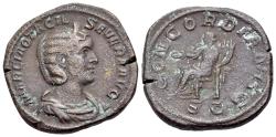 Ancient Coins - Otacilia Severa (Augusta, AD 244-249). Æ Sestertius. Rome mint, 4th officina. 5th emission of Philip I, AD 246. R/ CONCORDIA